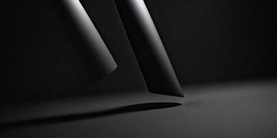The primary subject of the image is a black and white photo of a pair of black metal poles. The setting is a black background, which emphasizes the contrast between the poles and the background. The visual style is a black and white photo, giving the image a classic and timeless appearance. The colors and mood of the image are predominantly black and white, creating a sense of depth and contrast.