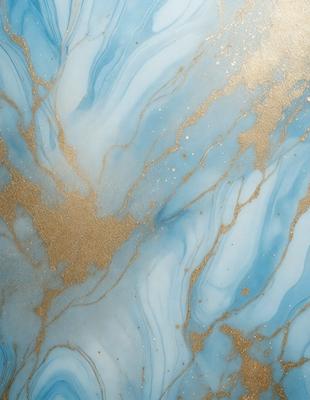 The primary subject of the image is a blue and gold marbled wallpaper with a gold and blue color scheme. The setting is a room with a blue and gold marbled wallpaper, which creates a luxurious and elegant atmosphere. The visual style is a close-up of the wallpaper, showcasing its intricate design and patterns. The colors and mood of the image are rich and sophisticated, with the gold and blue hues evoking a sense of luxury and refinement.