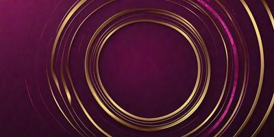 The primary subject of the image is a purple circle with a gold ring around it. The setting is a purple background, and the visual style appears to be a combination of a photo and digital art. The colors and mood of the image are predominantly purple and gold, creating a sense of elegance and sophistication.