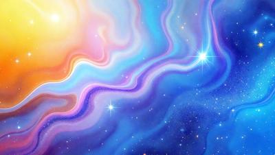 The primary subject of the image is a vibrant, colorful, and swirling space background. The setting is a starry night sky, with a mix of purple, blue, and pink hues. The visual style is a combination of digital art and illustration, creating a dynamic and captivating scene. The colors and mood evoke a sense of wonder and exploration, as the viewer is drawn into the depths of the cosmos.