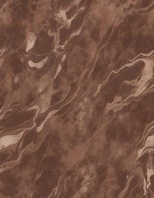 The image features a brown marble-like surface with a pattern of swirls and waves. The setting appears to be a bathroom, as the marble is likely a countertop or a wall. The visual style is a close-up of the marble, showcasing its intricate design. The colors and mood of the image are warm and earthy, with the brown marble being the main focus.