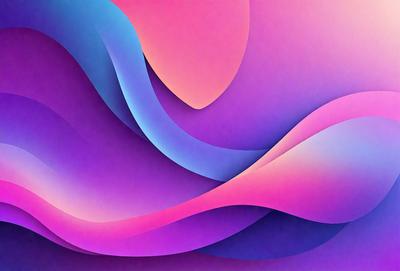 The primary subject of the image is a purple and blue abstract art piece. The setting is a colorful background, and the visual style is a combination of digital art and illustration. The dominant colors in the image are purple and blue, creating a vibrant and lively atmosphere.