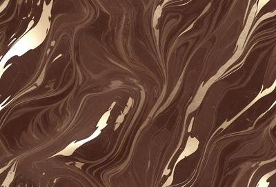 The primary subject of the image is a brown and gold marbled wallpaper with a swirling pattern. The setting is a room with a brown and gold marbled wallpaper, which creates a warm and elegant atmosphere. The visual style is a close-up of the wallpaper, showcasing its intricate design. The colors and mood of the image are predominantly brown and gold, giving it a luxurious and sophisticated appearance.