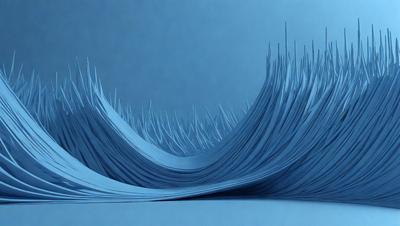 The primary subject of the image is a blue background with a large number of blue and white lines. The setting appears to be a blue surface, possibly a wall or a piece of artwork. The visual style of the image is digital art, as it features a pattern of blue and white lines that create a unique and intricate design. The colors and mood of the image are predominantly blue, with a sense of depth and complexity.