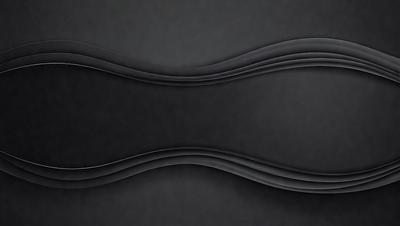 The primary subject of the image is a black background with a curved, wavy design. The setting is a dark room, and the visual style is a combination of a photo and a digital art. The colors and mood of the image are predominantly dark and moody, with the wavy design adding a touch of intrigue and movement.