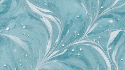 The primary subject of the image is a blue and white patterned wallpaper with a flowery design. The setting is a room with a blue and white color scheme. The visual style is a digital art or illustration, creating a unique and artistic appearance. The dominant colors are blue and white, giving the room a calm and soothing atmosphere.