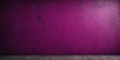 The primary subject of the image is a purple wall. The setting is a room with a wooden floor. The visual style is a photo, and the dominant colors are purple and pink. The overall atmosphere is calm and serene.