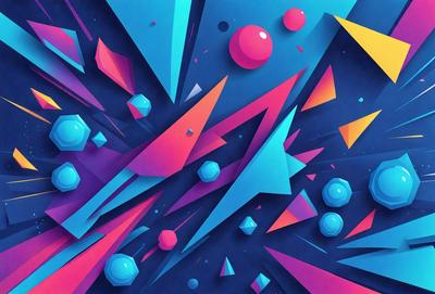 The primary subject of the image is a colorful, abstract design featuring a mix of blue, pink, yellow, and purple colors. The setting is a blue background, which contrasts with the vibrant colors of the design. The visual style is a combination of digital art and illustration, creating a unique and eye-catching pattern. The overall atmosphere is lively and energetic, with the colorful design evoking a sense of movement and creativity.
