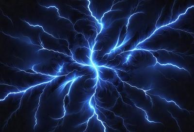 The primary subject of the image is a blue lightning bolt, which is the main object, scene, or focus of the image. The setting is a dark background, which creates a dramatic and moody atmosphere. The visual style is a digital art or illustration, as the lightning bolt is depicted in a detailed and artistic manner. The colors and mood of the image are predominantly blue, with the lightning bolt being the most prominent and eye-catching element.
