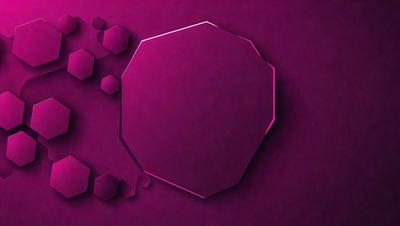 The primary subject of the image is a large, purple, geometric shape, which appears to be a hexagon or a circle with a hexagonal pattern. The setting is a purple background, which complements the shape and adds to the overall visual style. The image is a digital art or illustration, showcasing the artist's creativity and skill in designing the unique shape. The colors and mood of the image are predominantly purple, creating a sense of depth and sophistication.