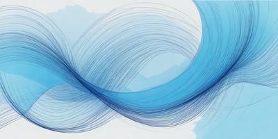 The primary subject of the image is a blue wave or water flow, which is the main focus of the scene. The setting is a white background, which provides a clean and minimalist appearance. The visual style is a combination of digital art and illustration, creating a dynamic and artistic representation of the water flow. The dominant colors are blue and white, which contribute to a calming and serene atmosphere.