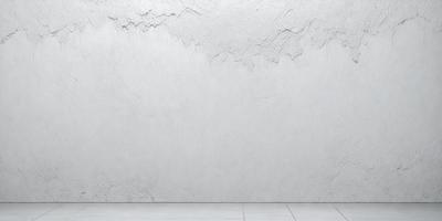 The primary subject of the image is a large, white, textured wall. The setting is a room with a white floor, and the visual style is a photo. The dominant colors are white and gray, creating a clean and minimalist atmosphere.