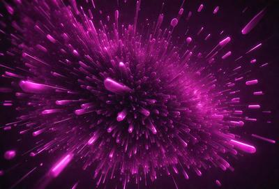 The primary subject of the image is a purple, pink, and white nebula, which is a swirling mass of gas and dust in space. The setting is a dark background, which contrasts with the vibrant colors of the nebula. The visual style is a combination of a photo and digital art, creating a unique and captivating image. The dominant colors are purple, pink, and white, giving the scene a dreamy and ethereal atmosphere.