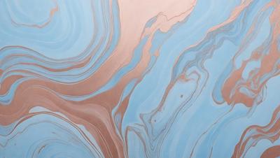 The primary subject of the image is a blue and pink swirling pattern, which appears to be a painting or a digital artwork. The setting is a blue background, and the visual style is a combination of photo and digital art. The dominant colors are blue and pink, creating a vibrant and lively atmosphere.