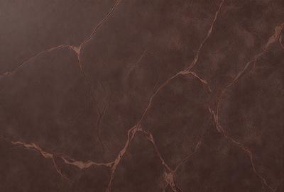 The primary subject of the image is a brown leather wallpaper with a textured design. The setting is a wall, and the visual style is a close-up of the wallpaper. The colors and mood of the image are warm and earthy, with the brown leather wallpaper being the dominant color.