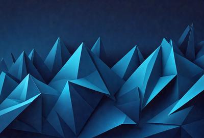 The primary subject of the image is a blue, geometric pattern. The setting is a dark blue background, which creates a contrasting and visually striking effect. The visual style is a combination of digital art and illustration, as the pattern appears to be a digital creation. The dominant colors are blue and black, giving the image a modern and sophisticated appearance.