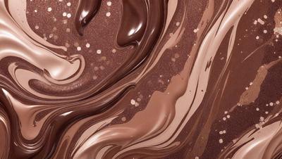 The primary subject of the image is a close-up of a chocolate fountain, with a rich brown color and a smooth texture. The setting is a table, and the visual style appears to be a close-up photo of the chocolate fountain. The mood of the image is indulgent and rich, as it showcases the delicious and visually appealing chocolate fountain.