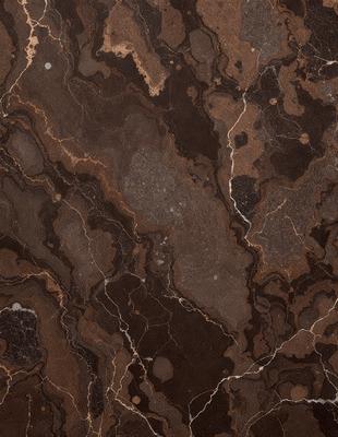 The primary subject of the image is a marble surface with a brown and black color scheme. The setting is a close-up of the marble, showcasing its intricate patterns and textures. The visual style is a realistic representation of the marble, capturing its natural beauty. The colors and mood of the image are warm and earthy, evoking a sense of luxury and sophistication.