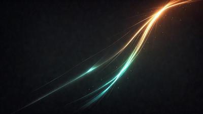 The primary subject of the image is a green light streak, which appears to be a lightning bolt or a laser beam. The setting is a dark background, which contrasts with the bright green light. The visual style of the image is digital art, as it resembles a digital painting or a computer-generated light effect. The colors and mood of the image are predominantly green, creating a sense of energy and movement.