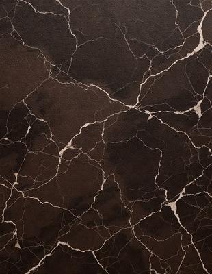 The primary subject of the image is a close-up of a marble surface with a brown and black color scheme. The setting is a room with a brown and black marble wall, which adds to the overall atmosphere. The visual style is a close-up of the marble surface, showcasing its texture and patterns. The colors and mood of the image are dark and moody, with the brown and black marble creating a sense of sophistication and elegance.