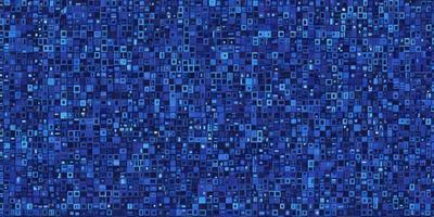 The primary subject of the image is a blue, pixelated background with a pattern of small squares. The setting is a dark, blue sky, and the visual style is a digital art or illustration. The colors and mood of the image are predominantly blue, creating a calm and serene atmosphere.