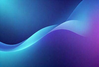 The primary subject of the image is a blue wave, which is the main focus of the scene. The setting is a blue background, and the visual style appears to be a digital art or illustration. The dominant colors in the image are blue and purple, creating a calm and serene atmosphere.