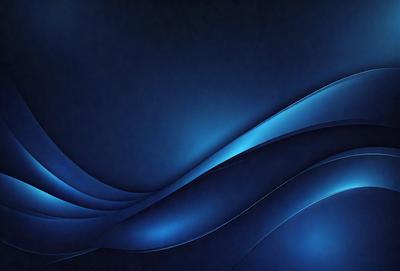 The primary subject of the image is a blue wave, which is the main focus of the scene. The setting is a dark blue background, creating a contrasting and dramatic effect. The visual style is a digital art or illustration, as the wave is depicted in a detailed and artistic manner. The dominant colors are blue and black, giving the image a calm and serene atmosphere.
