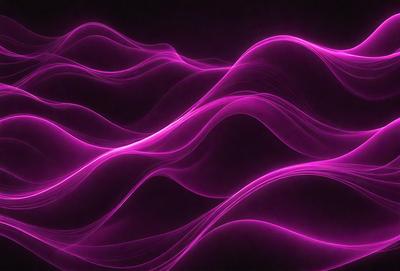 The primary subject of the image is a purple wave, which is the main object, scene, or focus of the image. The setting or background is a dark background, which contrasts with the purple wave. The visual style of the image is digital art, as it appears to be a digital illustration or drawing. The dominant colors in the image are purple and pink, creating a vibrant and energetic atmosphere.