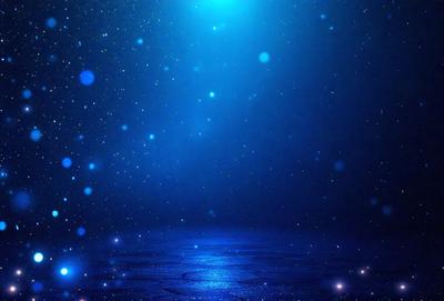 The primary subject of the image is a blue sky with a few stars scattered throughout. The setting is a dark, starry night with a few bright stars visible. The visual style is a digital art or illustration, creating a sense of depth and space. The colors and mood are predominantly dark and moody, with the blue sky and stars providing a sense of tranquility and wonder.