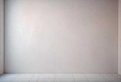 The primary subject of the image is a white wall. The setting is a room with a white floor. The visual style is a photo, and the colors and mood are predominantly white, giving the image a clean and minimalist appearance.