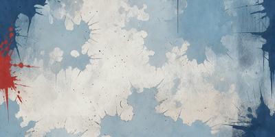 The primary subject of the image is a cloudy blue sky with white clouds. The setting is a white and blue background, which creates a contrasting and visually appealing scene. The visual style of the image is a combination of digital art and illustration, giving it a unique and artistic appearance. The dominant colors in the image are blue and white, creating a calm and serene atmosphere.