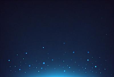 The primary subject of the image is a bright blue background with a pattern of white dots. The setting is a dark sky, and the visual style appears to be a digital art or illustration. The colors and mood of the image are predominantly blue and white, creating a serene and calming atmosphere.