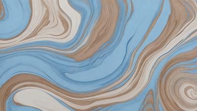 The primary subject of the image is a blue and white swirling pattern, which appears to be a painting or a digital artwork. The setting is a blue background, and the visual style suggests that it is a digital artwork. The dominant colors are blue and white, creating a calm and soothing atmosphere.