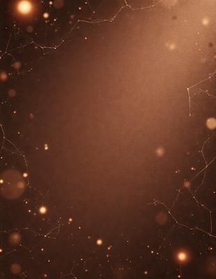The primary subject of the image is a brown background with a pattern of yellow and orange dots. The setting appears to be a dark room, and the visual style is a combination of a photo and digital art. The dominant colors are brown, yellow, and orange, creating a warm and inviting atmosphere.