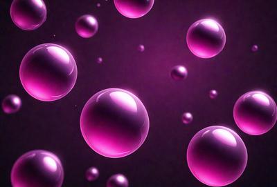 The primary subject of the image is a group of purple bubbles floating in a dark, purple background. The setting appears to be a nighttime scene, with the bubbles being the main focus of the image. The visual style is a combination of digital art and illustration, creating a unique and captivating atmosphere. The dominant colors in the image are purple and black, giving the scene a moody and mysterious feel.