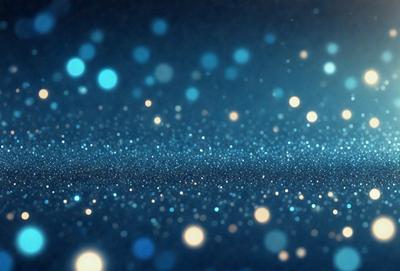 The primary subject of the image is a blue background with a pattern of bright, shining lights. The setting appears to be a dark, starry night, with the lights creating a mesmerizing effect. The visual style of the image is a combination of a photo and digital art, as it captures the beauty of the night sky with the bright lights. The colors and mood of the image are predominantly blue, creating a serene and peaceful atmosphere.