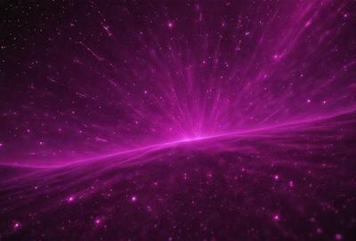 The primary subject of the image is a purple nebula, which is a bright and colorful space object. The setting is a dark, starry sky, with the purple nebula as the main focus. The visual style of the image is a combination of a photo and digital art, creating a unique and captivating representation of the nebula. The colors and mood of the image are predominantly purple, giving it a serene and celestial atmosphere.