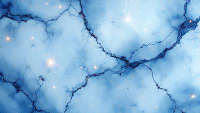 The primary subject of the image is a blue sky with a few stars visible. The setting is a blue background, and the visual style appears to be a photo. The colors and mood of the image are predominantly blue, creating a serene and peaceful atmosphere.