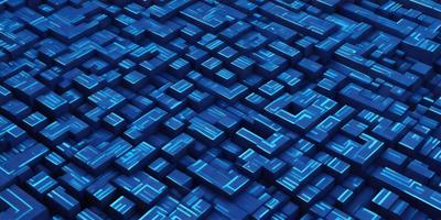 The primary subject of the image is a blue and black checkered pattern. The setting is a blue background, and the visual style appears to be a digital art or illustration. The dominant colors are blue and black, creating a modern and sophisticated atmosphere.