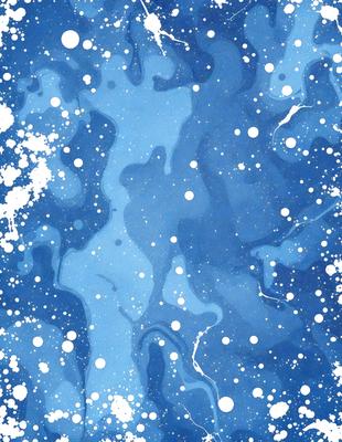 The primary subject of the image is a blue and white swirling pattern, which appears to be a digital art or illustration. The setting is a blue background, and the visual style is a combination of digital art and illustration. The dominant colors are blue and white, creating a calm and soothing atmosphere.