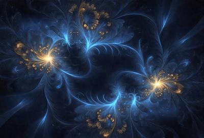 The primary subject of the image is a blue and yellow swirling pattern, which appears to be a digital art or illustration. The setting is a dark blue background, creating a contrasting effect with the swirling pattern. The visual style suggests that the image is a creative and artistic representation of a swirling design. The dominant colors are blue and yellow, giving the image a vibrant and lively atmosphere.