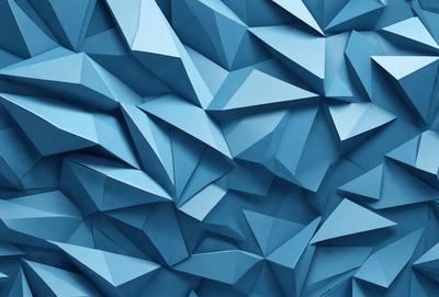 The primary subject of the image is a blue wall with a geometric pattern. The setting is a room with a blue background. The visual style is a combination of digital art and illustration. The dominant colors are blue and white, creating a calm and soothing atmosphere.