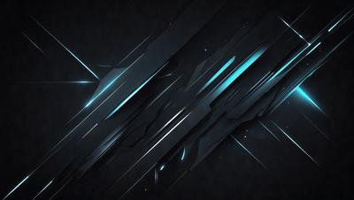 The primary subject of the image is a blue and black patterned background. The setting is a dark, possibly futuristic environment. The visual style is a combination of digital art and illustration, creating a unique and intriguing design. The dominant colors are blue and black, giving the image a bold and striking appearance.