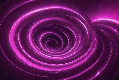 The primary subject of the image is a purple spiral, which appears to be a digital art or illustration. The spiral is set against a dark background, creating a striking contrast. The visual style of the image suggests that it is a creative and artistic representation of a spiral, possibly inspired by the concept of a black hole or a vortex. The dominant colors in the image are purple and black, giving the scene a dramatic and mysterious atmosphere.