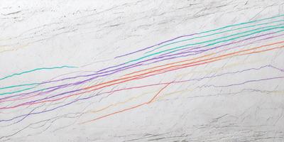 The primary subject of the image is a colorful line or pattern drawn on a white surface, possibly a wall or a piece of paper. The setting appears to be an indoor environment, with the line or pattern being the main focus of the image. The visual style of the image is a combination of artistic and digital elements, as it could be a hand-drawn illustration or a digital artwork. The colors and mood of the image are vibrant and lively, with the various colors creating a dynamic and engaging