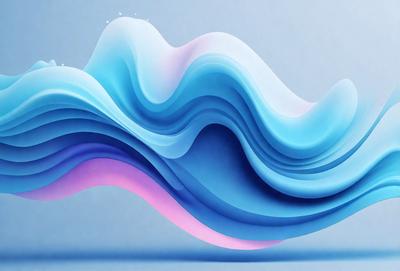 The primary subject of the image is a blue and pink wave, which appears to be a digital art or illustration. The wave is depicted in a blue and pink color scheme, giving it a vibrant and lively atmosphere. The setting is a blue background, which complements the colors of the wave. The visual style of the image suggests that it is a creative and artistic representation of a wave, rather than a photo or a real-life scene.