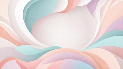 The primary subject of the image is a white background with a colorful, swirling pattern. The setting is a white wall, and the visual style is a combination of digital art and illustration. The dominant colors are pink, purple, and blue, creating a vibrant and lively atmosphere.