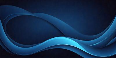 The primary subject of the image is a blue wave pattern. The setting is a dark blue background, which creates a contrasting effect with the wave pattern. The visual style is a digital art or illustration, as the wave pattern is created with a computer or digital tool. The dominant colors are blue and black, giving the image a calm and serene atmosphere.