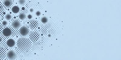 The primary subject of the image is a blue background with a pattern of white dots. The setting is a clear blue sky, and the visual style appears to be a digital art or illustration. The dominant colors are blue and white, creating a calm and serene atmosphere.