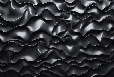 The primary subject of the image is a black and white patterned wallpaper. The setting is a black background, which emphasizes the pattern and texture of the wallpaper. The visual style is a close-up of the wallpaper, showcasing its intricate design. The colors and mood of the image are predominantly black and white, giving it a classic and timeless appearance.